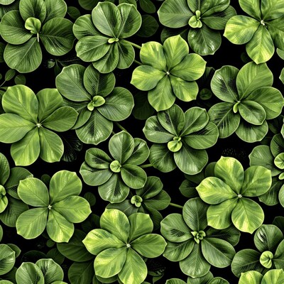 Green Four Leaf Clovers Pattern