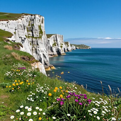 Chalk Cliffs Wildflowers Coast
