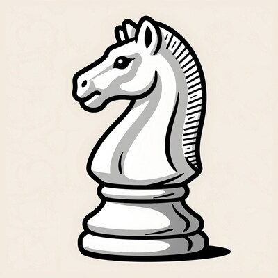 White Knight Chess Piece