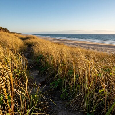 Golden Dune Grass Path to Beach