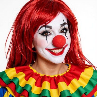 Female Clown with Red Wig