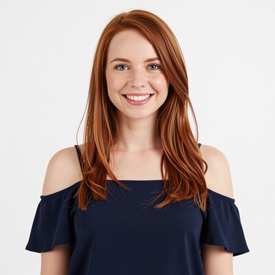Smiling redhead woman portrait