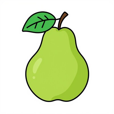 Green Pear Illustration