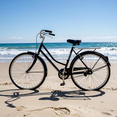 Black Bicycle on Beach