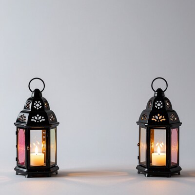 Two Black Moroccan Lanterns