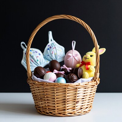 Easter Basket with Lingerie and Chocolates