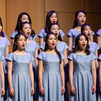 Asian Female Choir Singing
