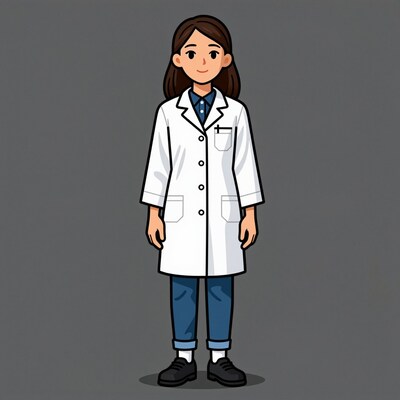 Cartoon female scientist
