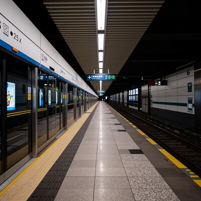 Empty Subway Station Platform