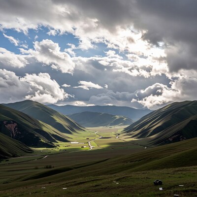 Dramatic Mountain Valley Landscape
