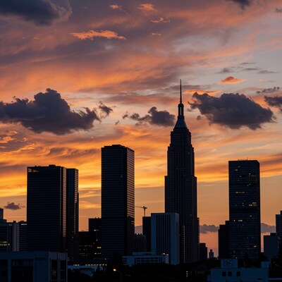 New York City Skyline at Sunset