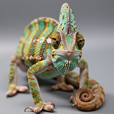 Colorful Chameleon Close-Up