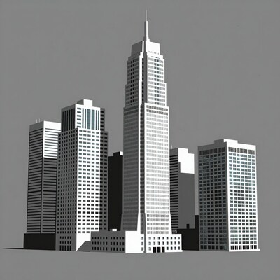 City Skyscrapers Illustration