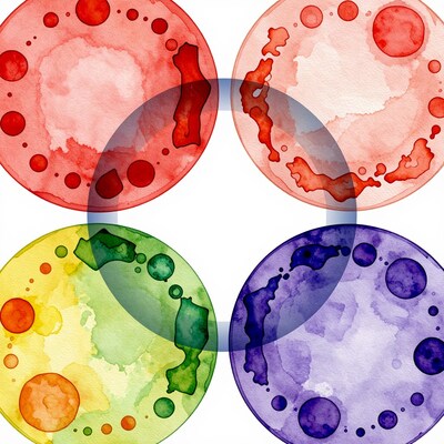 Watercolor Venn Diagram Circles