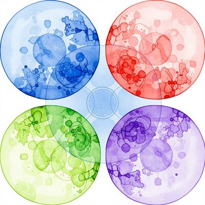 Watercolor Venn Diagram Circles