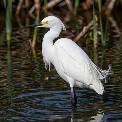 Snowy Egret Standing in Water
