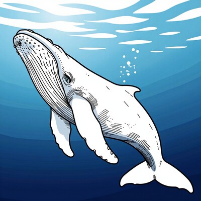 Humpback Whale Swimming Underwater