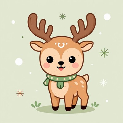 Cute Cartoon Reindeer