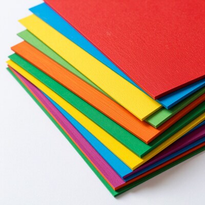 Rainbow Colored Paper Stack