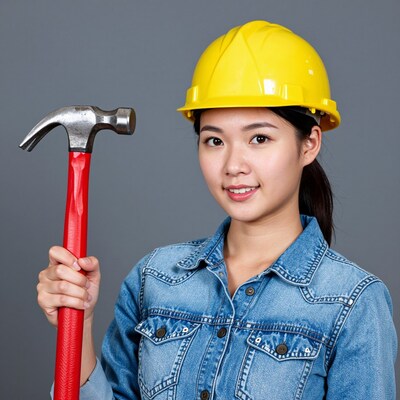 Asian woman construction worker