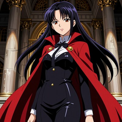 Anime girl in red cape