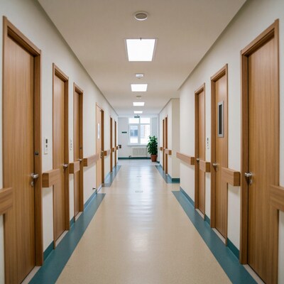 Empty Hospital Corridor