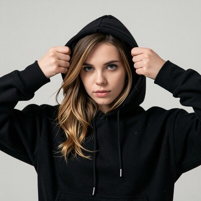 Woman in Black Hoodie