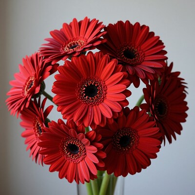 Red Gerbera Daisies Bouquet