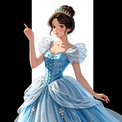 Princess in Blue Ball Gown