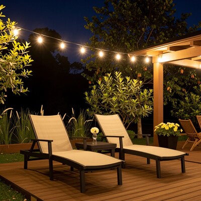 Nighttime Deck Lounge Chairs