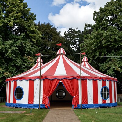 Red White Striped Circus Tent