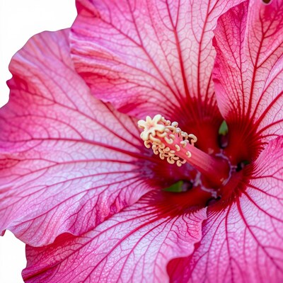 Pink Hibiscus Flower Closeup