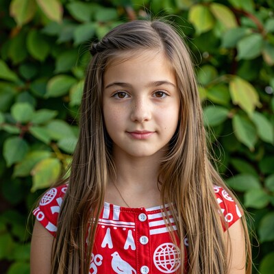 Young girl with long brown hair