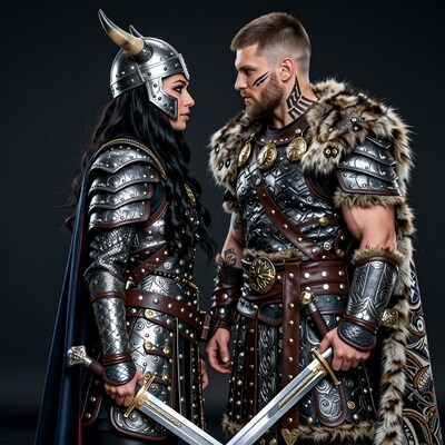 Viking Warrior Couple in Armor