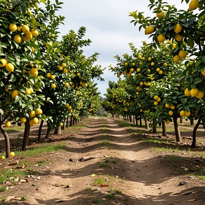 Lemon Orchard Dirt Path