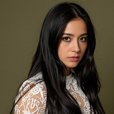 Young Latina woman with long black hair