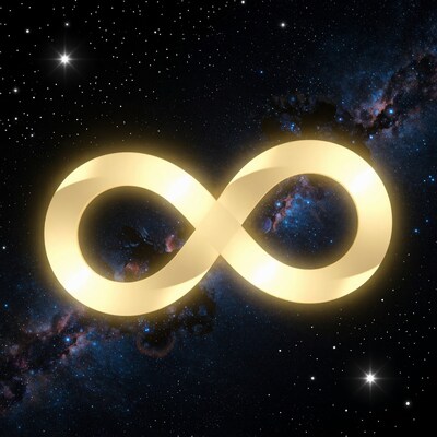 Golden Infinity Symbol in Space