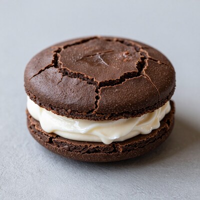 Chocolate Macaron with Cream