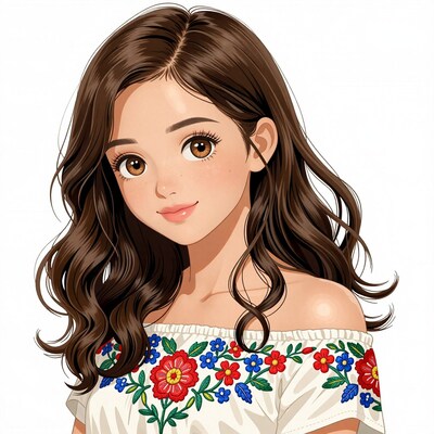 Beautiful brunette girl portrait