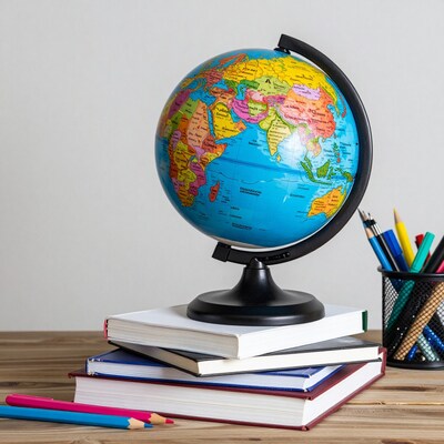 Globe on Stack of Books