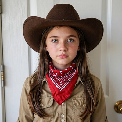 Young girl in cowboy hat