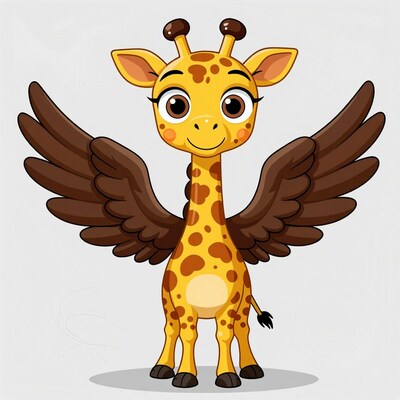 Winged Giraffe Cartoon
