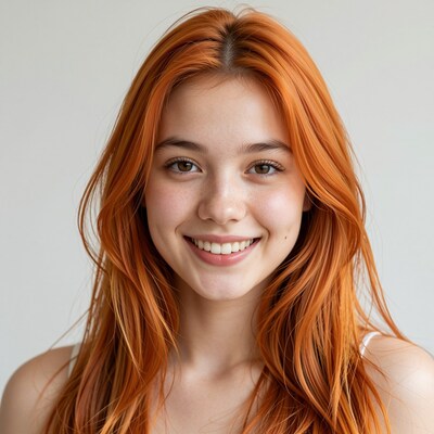 Smiling redhead woman portrait