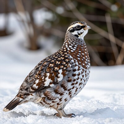 Northern Bobwhite Quail in Snow