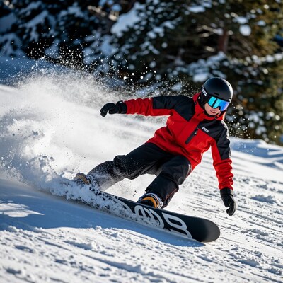 Snowboarder Carving Powder