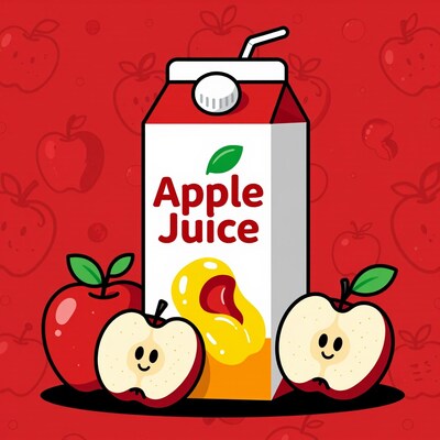 Cartoon Apple Juice Box