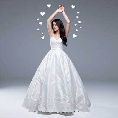 Bride in White Wedding Dress