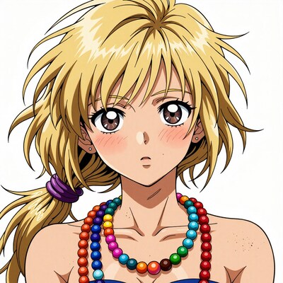 Blonde anime girl portrait