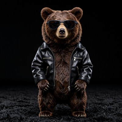 Cool Bear in Leather Jacket