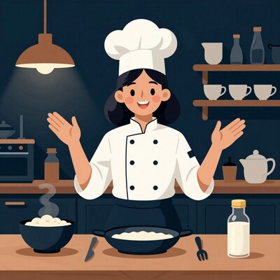 Female Chef Cooking